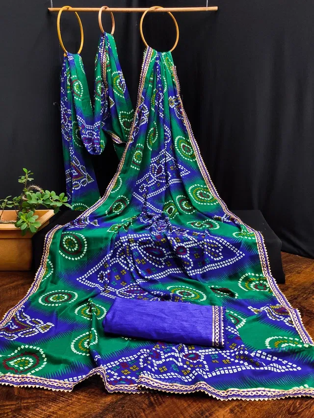 Georgette Printed Saree for Women (Aqua Blue, 6.3 m)