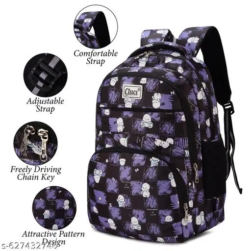 Polyester Backpack Bag, Multicolor