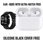 Wireless Bluetooth Earbuds with Ultra Smartwatch for Men & Women (White & Black, Set of 2)