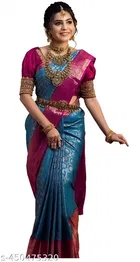Kanjivaram Banarasi Paithani Jacquard Silk Saree for Women 