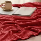 Wool Solid Blanket, Red 