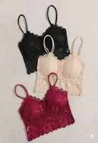 Cotton Solid Padded Bras for Women, Multicolour, Pack of 3 