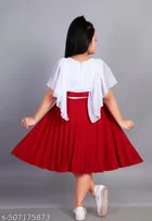 Self Design Chiffon Fit And Flare Dress for Girls 