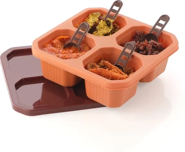 4 Sections Multipurpose Masala Rangoli Dabba Box Set, Spice Box Set (Assorted)