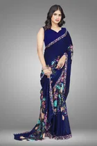 Georgette Printed Saree for Women 
