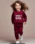 Hosiery Cotton Printed Clothing Set for Kids, Brown 