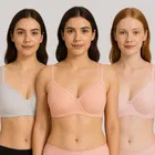 Cotton Solid Non-Padded Bra for Women 
