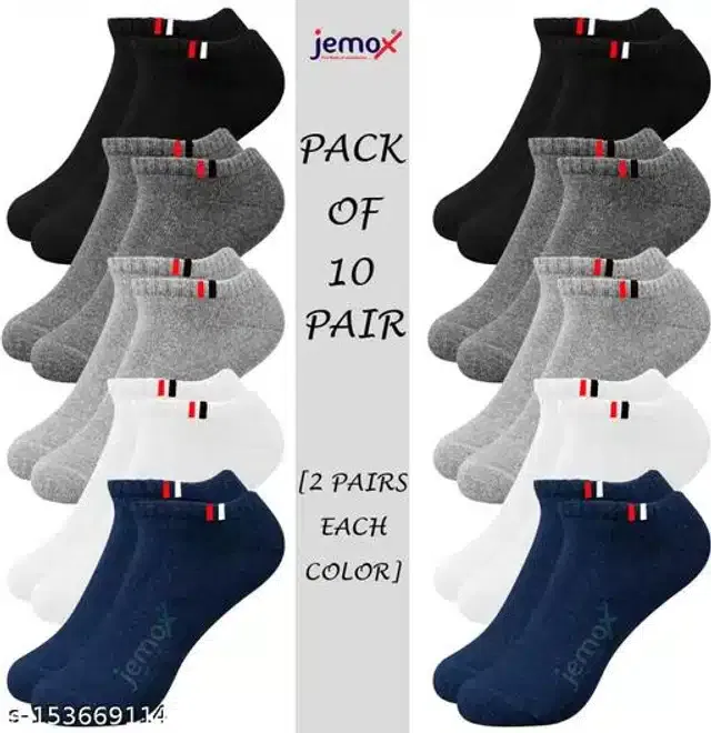 Cotton Blend Socks for Men (Multicolor, Set of 10)