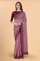 Trendy Simar Silk Saree with Blouse Piece For Women 