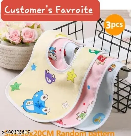 Waterproof Baby Bib Chit Button Washable Waterproof Top Quality Set Of 3 ( 0 -12 Month)