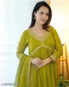Embroidered Anarkali Kurta Set for Women 