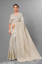 Cotton Linen Zari Woven Saree for Women 