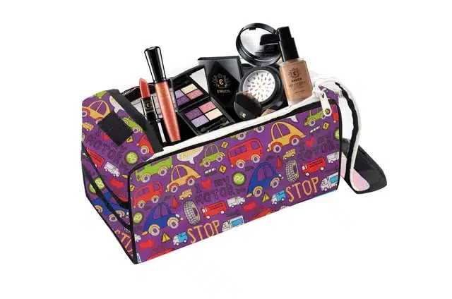 PVC Printed Makeup Storage Pouch (Multicolor)