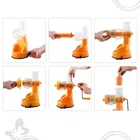 Manual Hand Juicer with 6 Pcs of Plastic Glass Set - Assorted