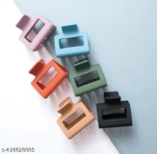 ABS Plastic Hair Clutcher for Women & Girls (Multicolor, Pack of 6)