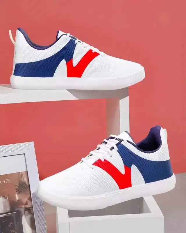 Sports Shoes for Men (White & Blue, 6)