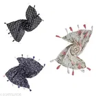 Chiffon Scarves for Women, Black, Pack of 3