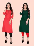 Crepe Solid Kurtis for Women 