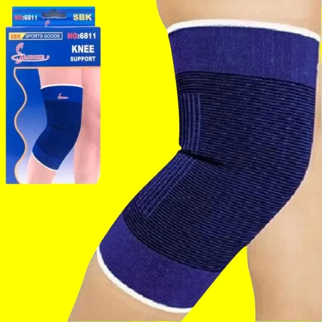 Polyester Solid Knee Sleeves for Women (Blue, Set of 1)