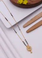 Alloy Gold Plated Mangalsutra for Women, Gold