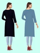 Crepe Solid Kurtis for Women 