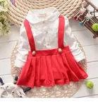 Crepe Self Design Frock for Girls 