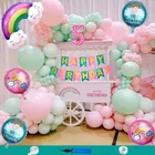 Rainbow Theme 5th Happy Birthday Decoration Items For Girls , Multicolor, Pack of 110
