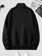Fleece Solid Sweatshirt for Men, Black 