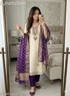 Silk Blend Embroidered Punjabi/All Over Suits for Women 
