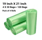Biodegradable Garbage Bags for Dustbin, Green, Medium [19 x 21 Inches], [30 Pcs x 4 Rolls]
