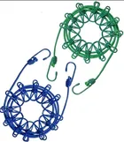 Plastic Clothe Hanging Rope (Green & Blue, Pack of 2)