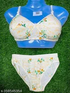 Cotton Blend Printed Lingerie Set for Women 
