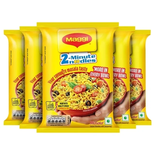 Maggi 2-Minute Instant Noodles Masala 5X70 g (Pouch) (Set of 5)