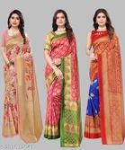 Art Silk Saree for Women, Pack of 3 