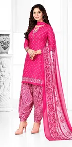 Crepe Floral Punjabi Suit for Women 