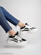 Solid Synthetic Sneakers for Girls 