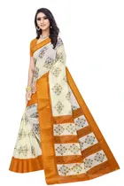 Linen Ethnic Motif Saree for Women 