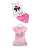 Hosiery Cotton Sleeveless Top & Bottom Clothing Set for Girls 