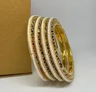 Gold Plated Alloy Bangles for Women, Pack of 4 