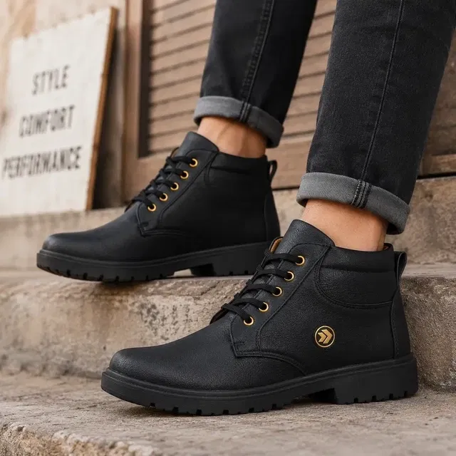 Boots for Men (Black, 7)