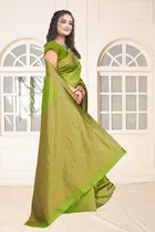 Jacquard Woven Design Saree for Women, Green 