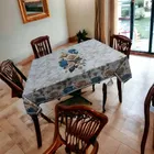 Polyester Printed Table Cloth (Grey, 38x58 inches)