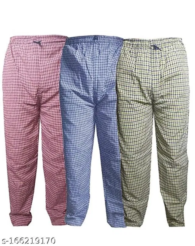 Cotton Trousers for Mens (Multicolor, XXL) (Pack of 3)