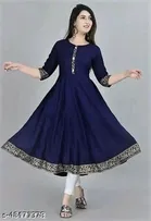 Anarkali Rayon Solid Kurti for Women 