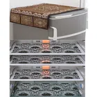 PVC Waterproof Fridge Top Cover with 4 Pcs Shelf Mats (Multicolor, Set of 1)