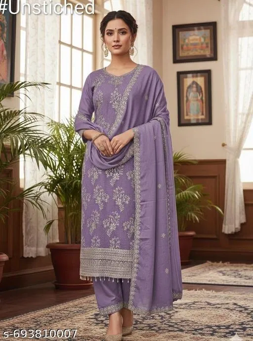 Embroidered Punjabi/All Over Suits for Women (Multicolor, 6.85 meter (3XL)