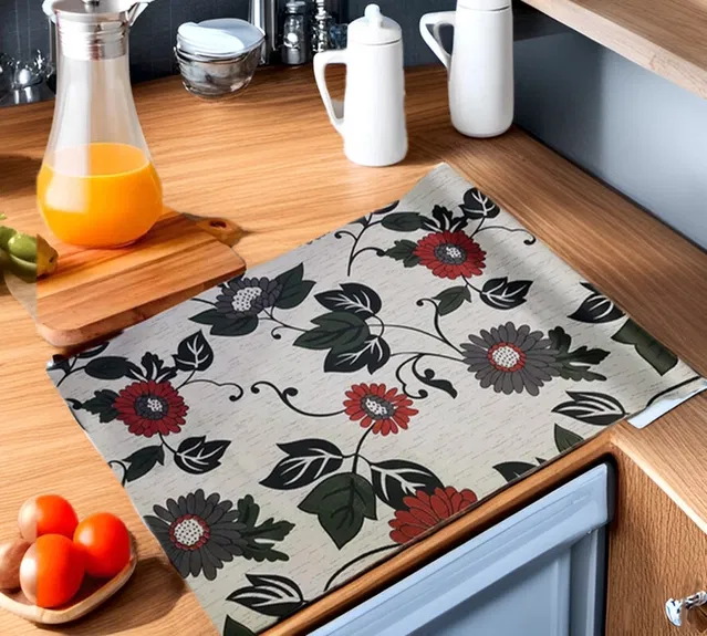 PVC Printed Shelf Mat Roll (Multicolor, 5 m)
