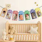 Multicolor 1 to 12 Month Rainbow Baby and Couple Banner with Front Side Photo Space & Sweet Memory Writing Space Back Side of Banner