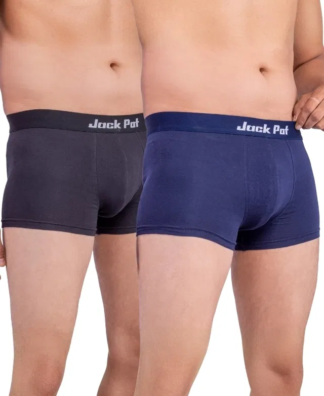 Cotton Trunks for Men, Pack of 2 (Multicolor, M)