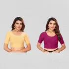 Half Sleeves Stitched Blouse for Women (Pack of 2) (Multicolor, 30)